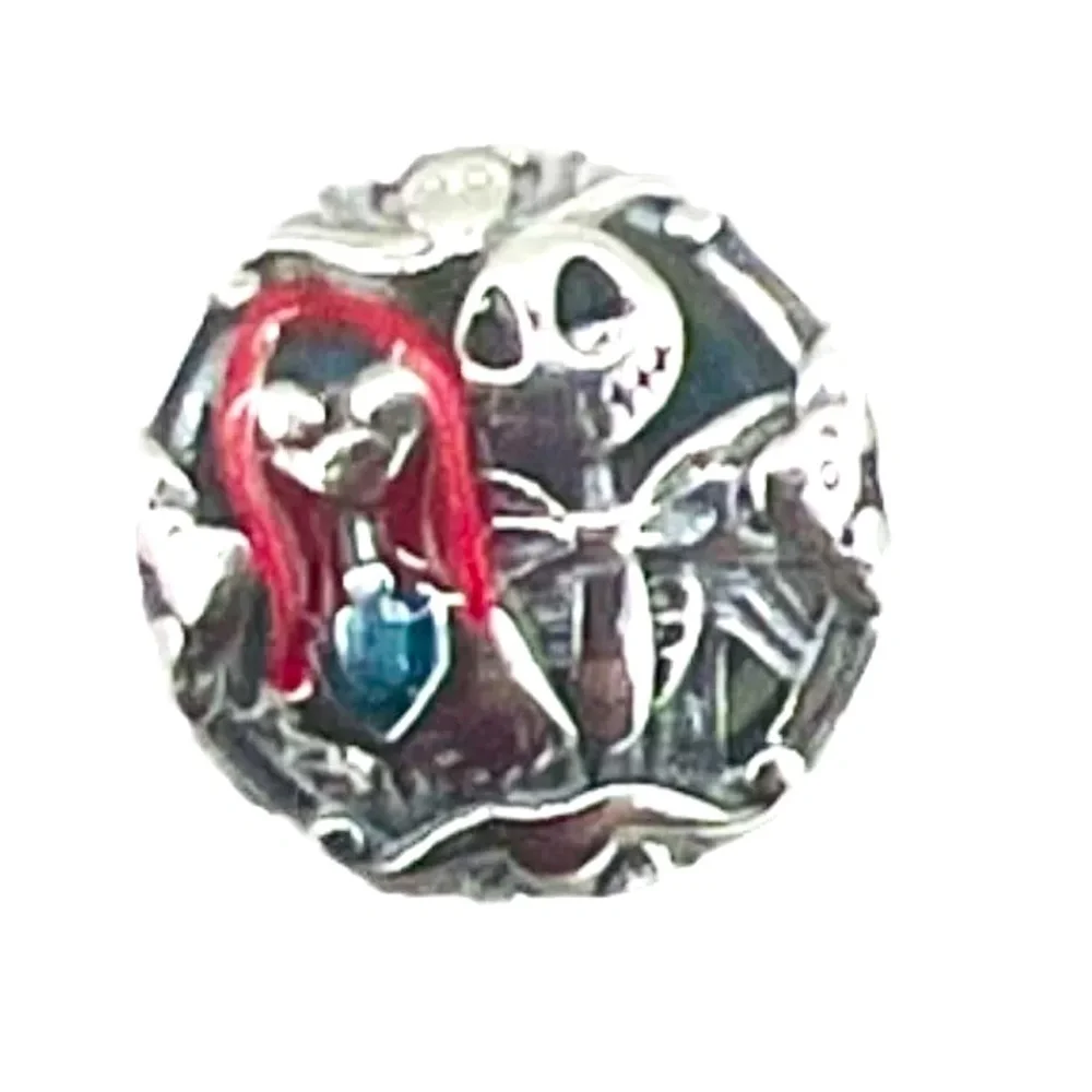 “The Nightmare Before Christmas” Charm Fits Pandora Silver S925 Jack & Sally New